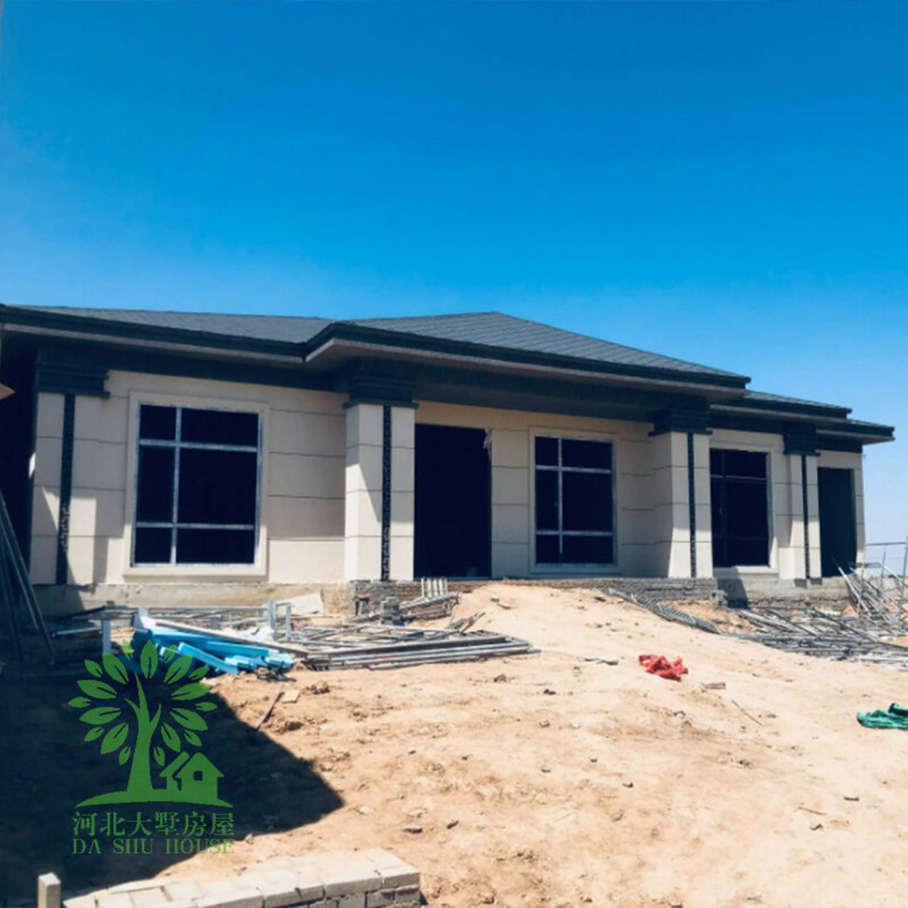 石家庄栾城轻钢别墅 一层养老别墅的装配式现代生活